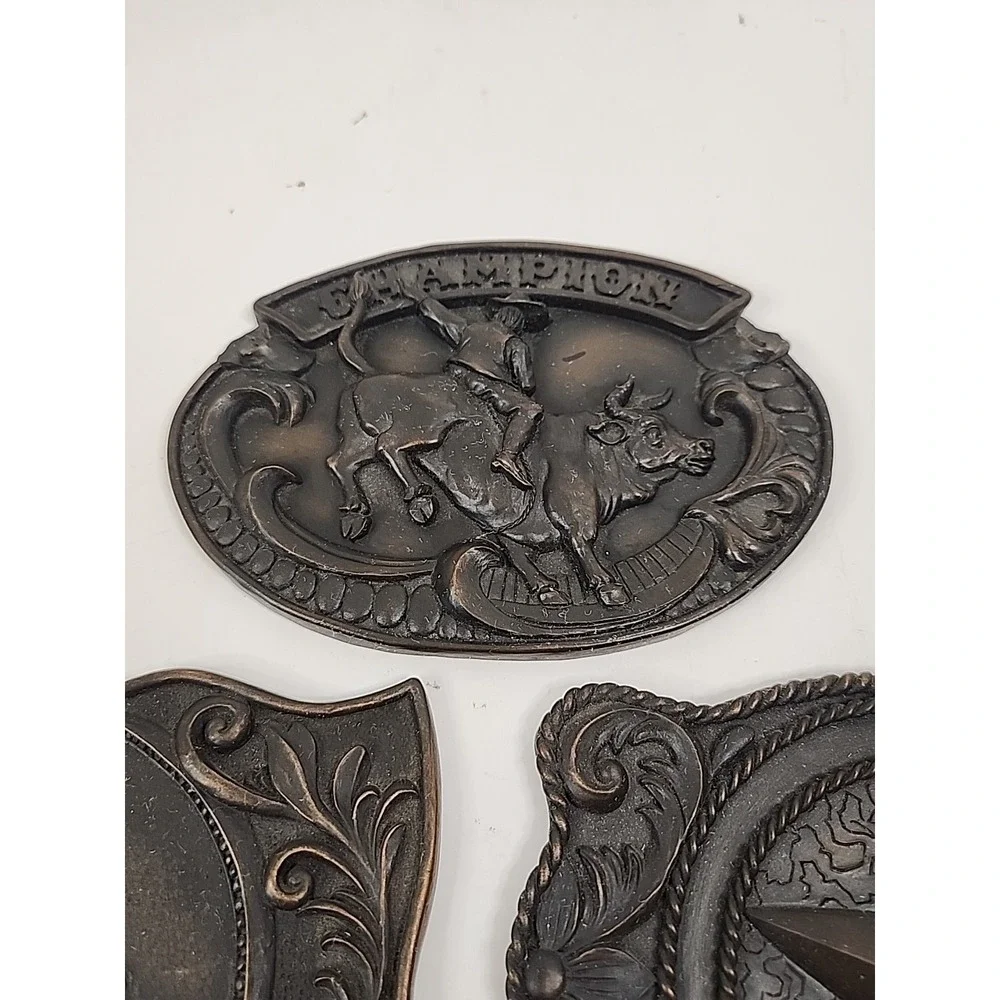 VTG Home Interiors Western Rodeo Buckle Wall Plaques‎ Horse Star Bronco Set of 3